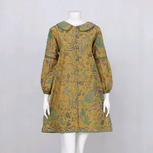 Tunik Wanita Batik Kembang Mukti Katun Muslim Dobel Motif Cantik