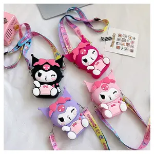 Tas Slempang Anak Motif 3D Kuromi Dompet Koin mini Silikon