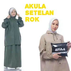 Jas Hujan Rok by AKULA Setelan Berkualitas Murah Nyaman Berkendara 100% Produk Rumhana Aman Dipakau Lavender
