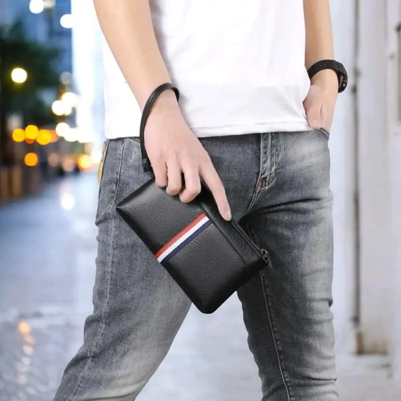 Handbag Clutch Kulit PU-Dompet Genggam Tangan Pria Wanita Model Monza Lotus 0
