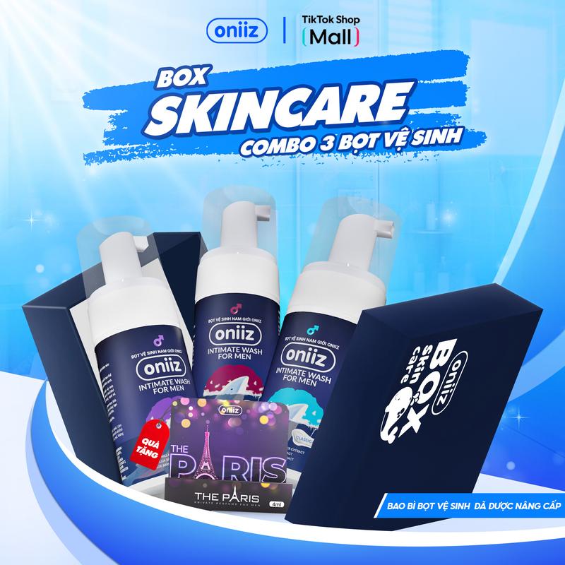 Box Skincare Oniiz - Combo 3 Bọt vệ sinh nam giới dung dịch vệ sinh nam tạo bọt 100ml
