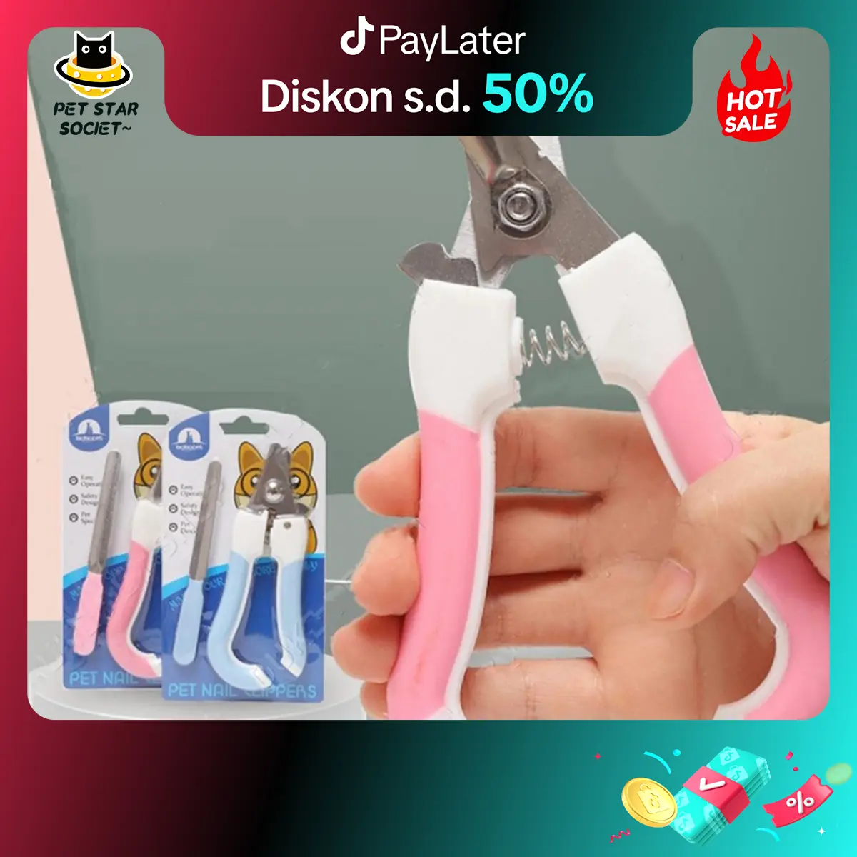 Set Gunting Kuku Kucing  Hewan Peliharaan Stainless Steel Manicure Kuku Hewan Peliharaan