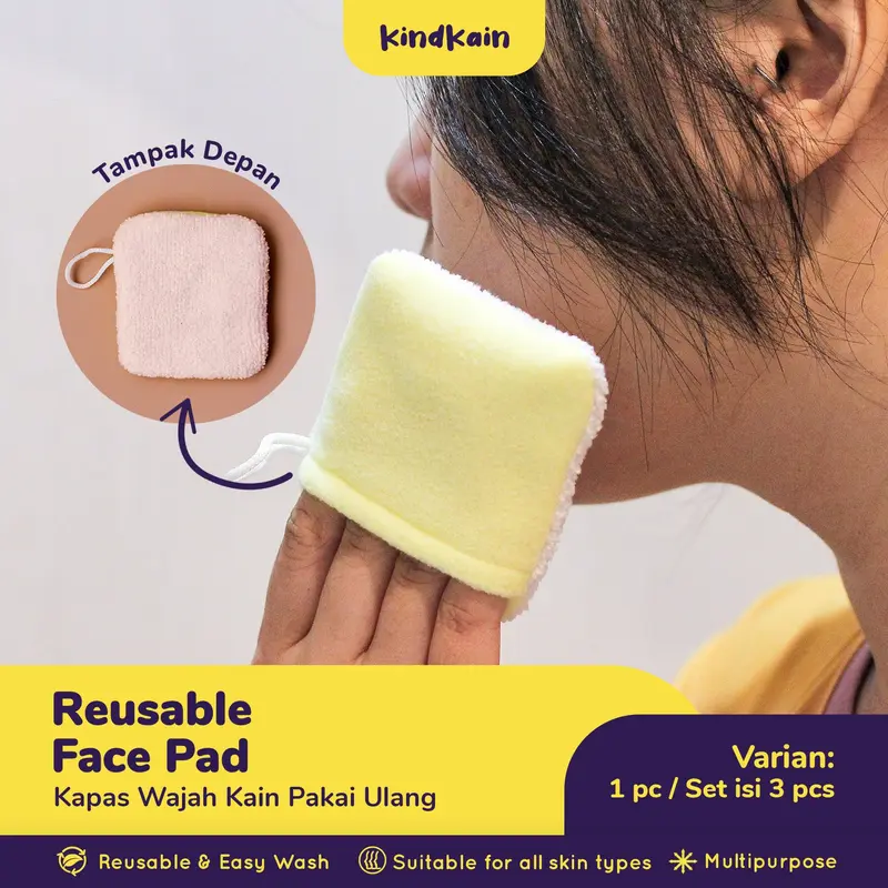 KindKain Kapas Kain Wajah Muka Cuci Pakai Ulang Reusable Cotton Pad 0