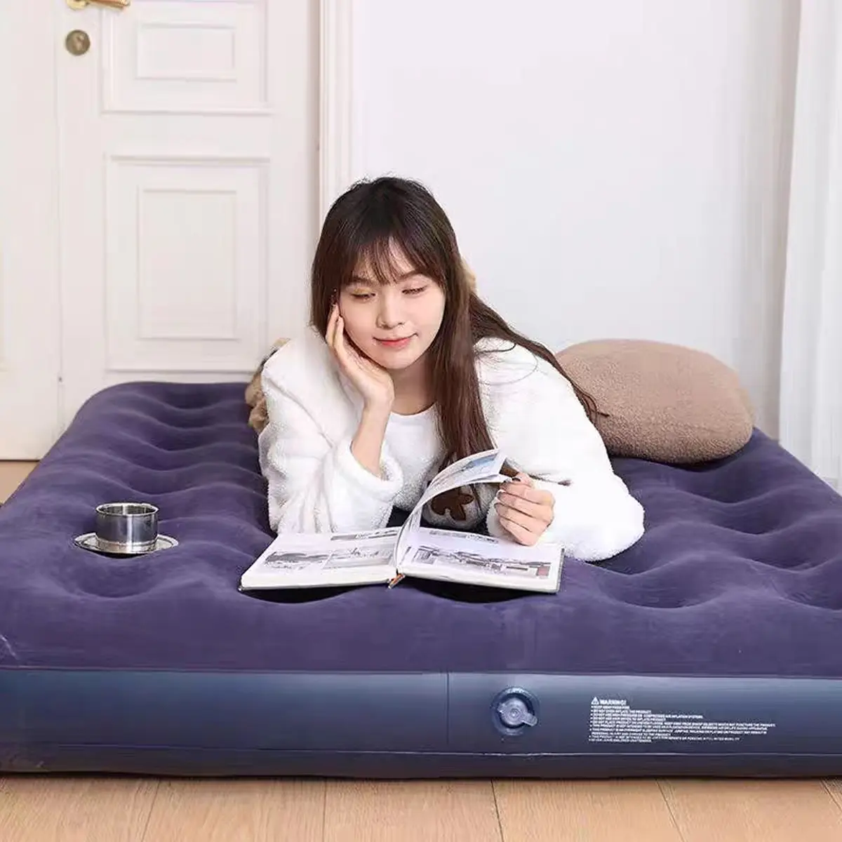 Extra Thick UltraSoft Inflatable Air Bed  Foldable & Portable for Camping Home and Car Adventures Waterproof Bags Outdoor Sleeping Gear Selimut Sports