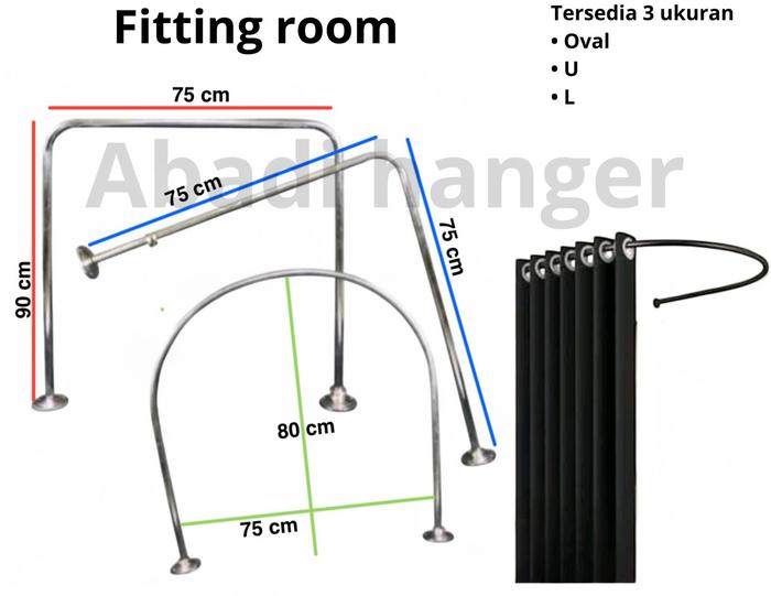 Gambar fitting room / kamar pas bentuk L dari ABADI HANGER Kota Tangerang Tokopedia