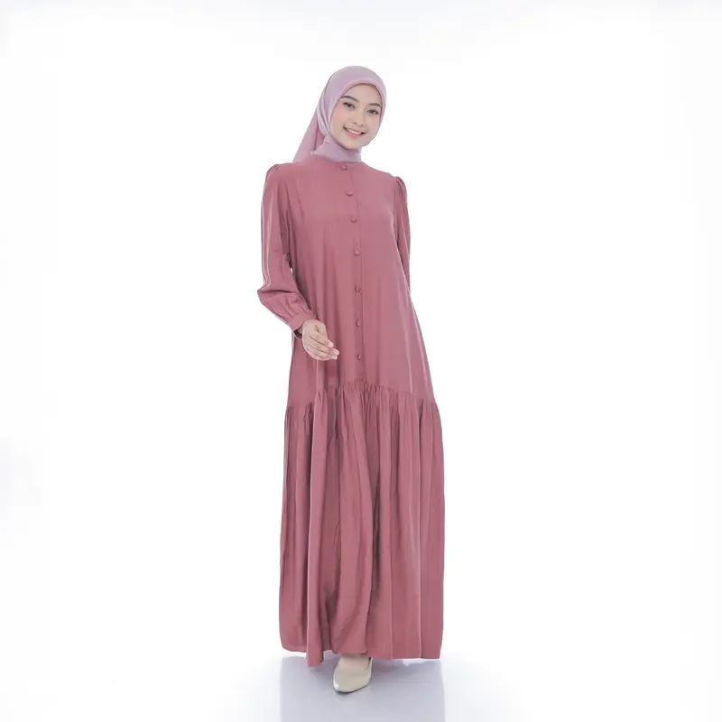 Dress Lunna Dress Mahaira Premium Bahan Polo Linen Katun Premium Dress Wanita Muslim Dewasa Mewah  Pesta Elegant Gamis Kondangan Gaun Hitam Rayon Midi Navy Remaja Panjang Crinkle Basic Airflow 3