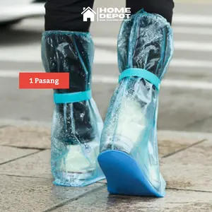 Cover Sepatu Anti Air Hujan Pelindung Plastik Pvc Waterproof Besar