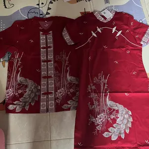[ Yíng ] Baju Imlek Ying Katun Stretch Premium Jumbo Bigsize Blouse Dress Kemeja Couple Merah Cheongsam
