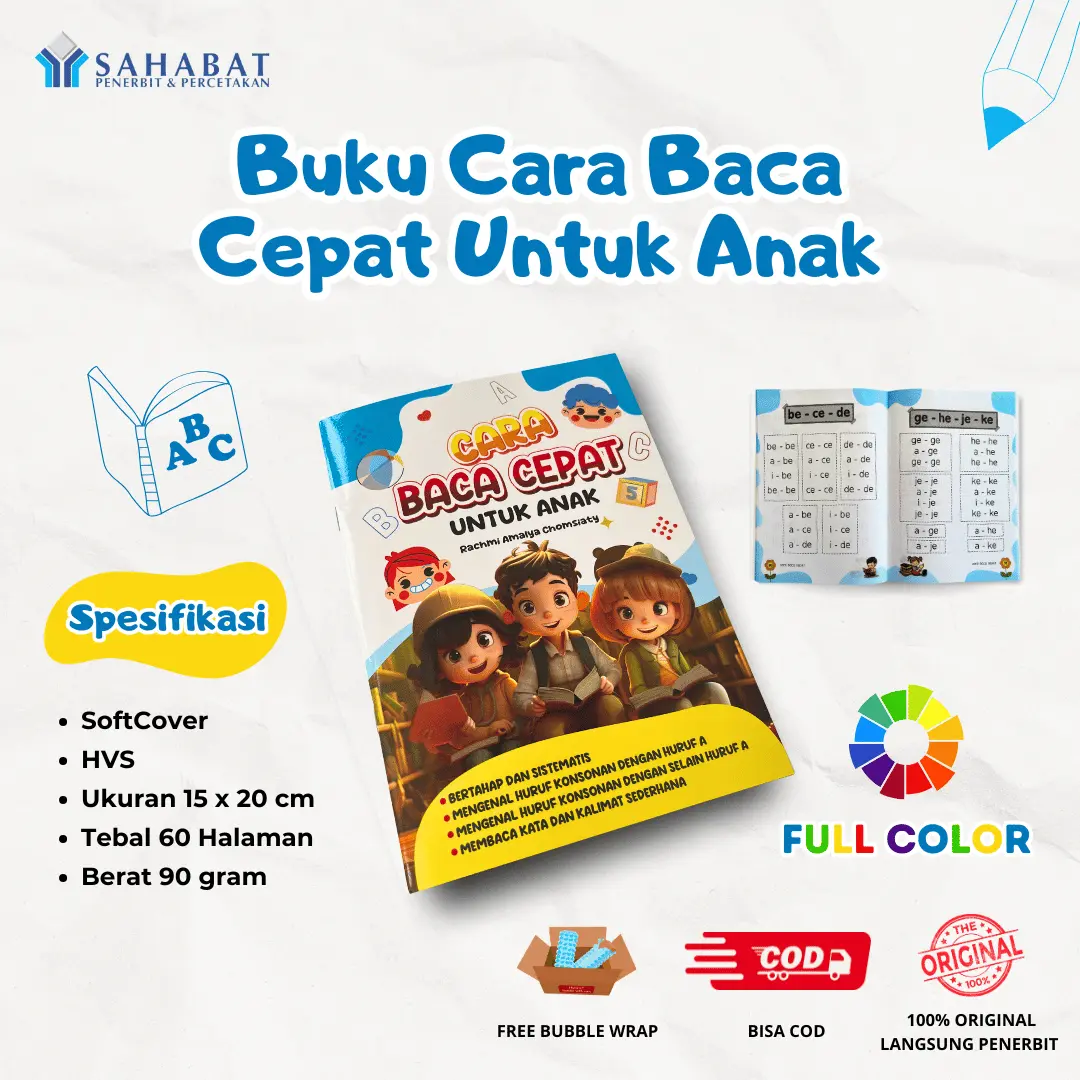 Buku Cara Baca Cepat Untuk Anak Mudah dan Menyenangkan Full Color | Penerbit Sahabat