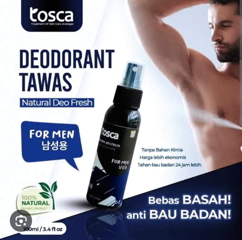 Natural Deodorant Tawas Tosca Spray 100ml - Wangi Candy Milk - Ampuh Mencegah Bau Ketiak dan Bau Badan 7