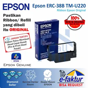 RIBBON CATRIDGE EPSON ERC-38 B ERC38 B BLACK TMU220 TM-U220 TMU 220 Original