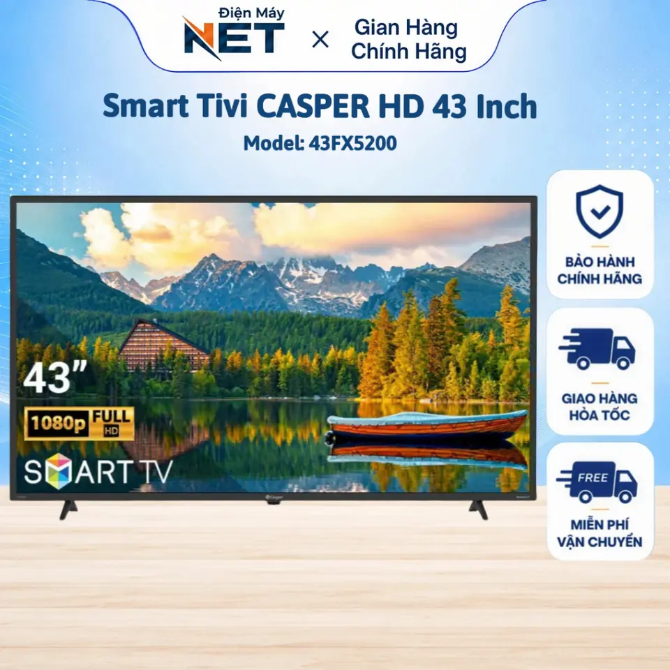 Smart Tivi CASPER 43FX5200 43 Inch Full HD | Hệ Điều Hành Linux | HDR | Dolby Audio | BH 24 Tháng