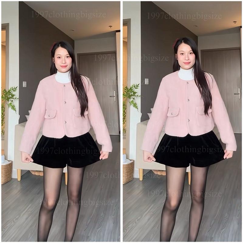  Quần short nhung phồng 2 lớp cạp chun BIGSIZE Nữ Women 