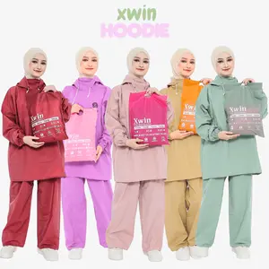 Jas Hujan Raincoat Anti Rembes Air By Xwin Mantel Hujan Original Setelan Baju Celana - Bahan Pvc Karet Elastis Kuat Tebal untuk Pria dan Wanita