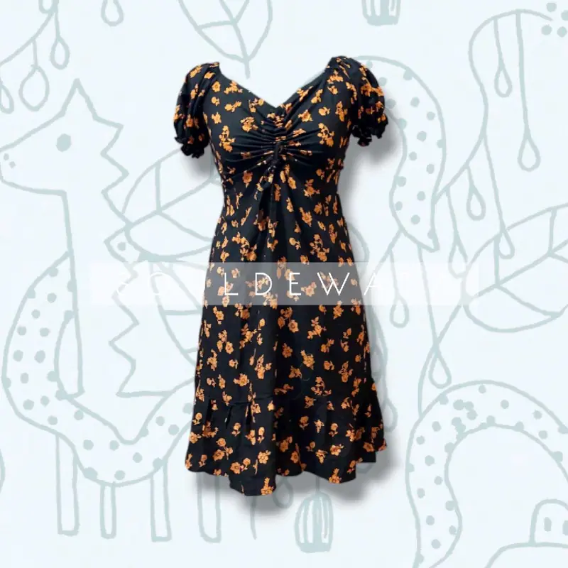 Midi Dress Amora Motif Rayon Premium | Dress Wanita Rayon Premium 1