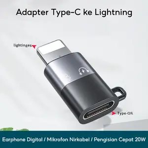 ZIVOKA Converter Type C to Lightning iPhone Support Audio Microphone USB 2.0 Fast Charging Data Transfer Adapter OTG Connector Mic