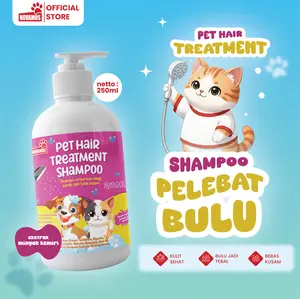 NOVAMOS Shampoo Pelebat Bulu Kucing dan Anjing Lebih Berkilau, Cegah Bulu Rontok, Kusam, Kering dan Kusut - Membantu Mengatasi Kebotakan Pada Anabul - Novamos Pet Hair Treatment Shampoo 250 ML