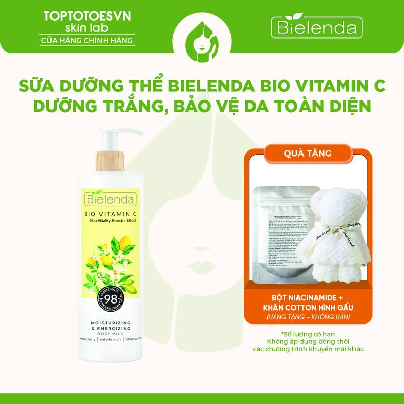 ĐỘC QUYỀN - Dưỡng thể Bielenda Bio Vitamin C dưỡng ẩm làm đẹp da 400ml