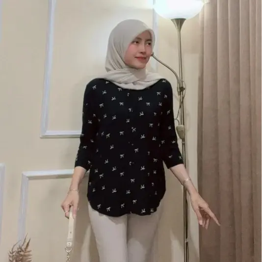 (NEW) KEMEJA ATASAN WANITA RAYON MOTIF PREMIUM OVERSIZE 1
