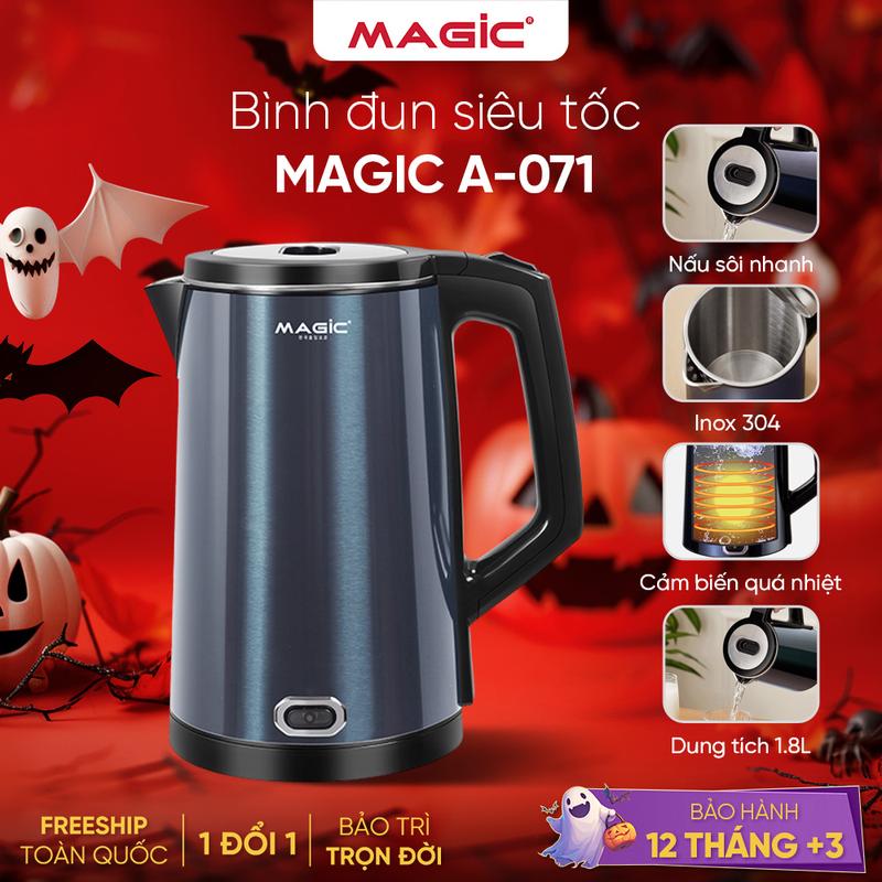 Bình Đun Siêu Tốc Inox Magic A-071, Dung Tích 1.8L, Công Suất 1500W, Tự Ngắt An Toàn, Bảo Hành 12 Tháng