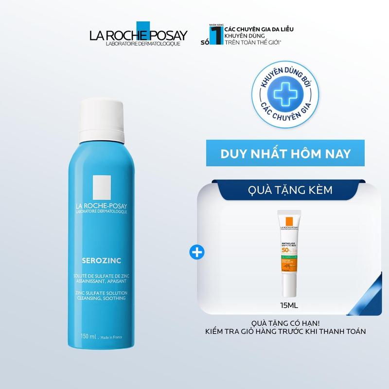Xịt khoáng giúp làm sạch & làm dịu cho da dầu mụn La Roche Posay Serozinc 150ML