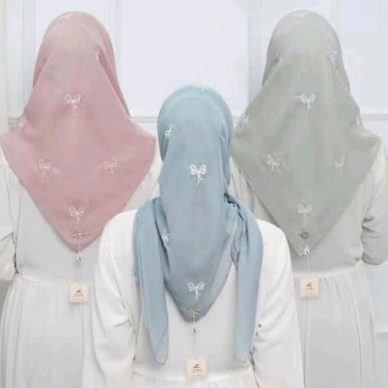 hijab paris segiempat coquette pita kecil terbaru 2