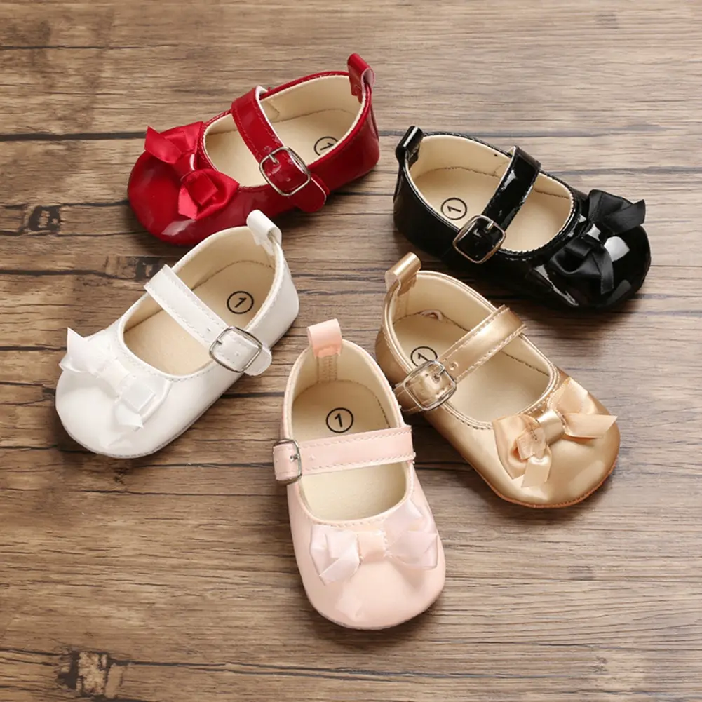 0-18 Month Infant Toddler Walking Shoes Baby Girls Soft Sole Flats with Knotbow Shoes shoes for babygirl