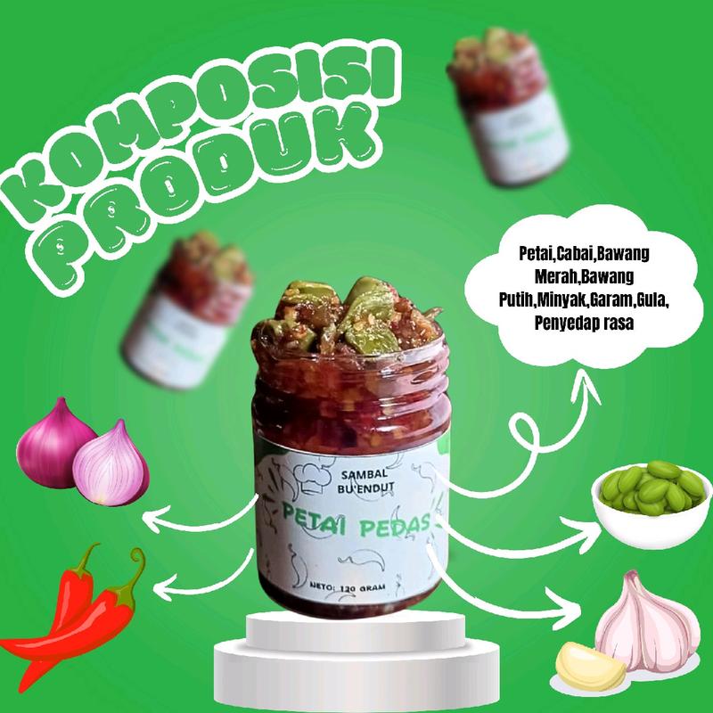 Sambal Petai pedas ~ Sambal Bu Endut 120 gr SPP-IRT  Food Makanan 2