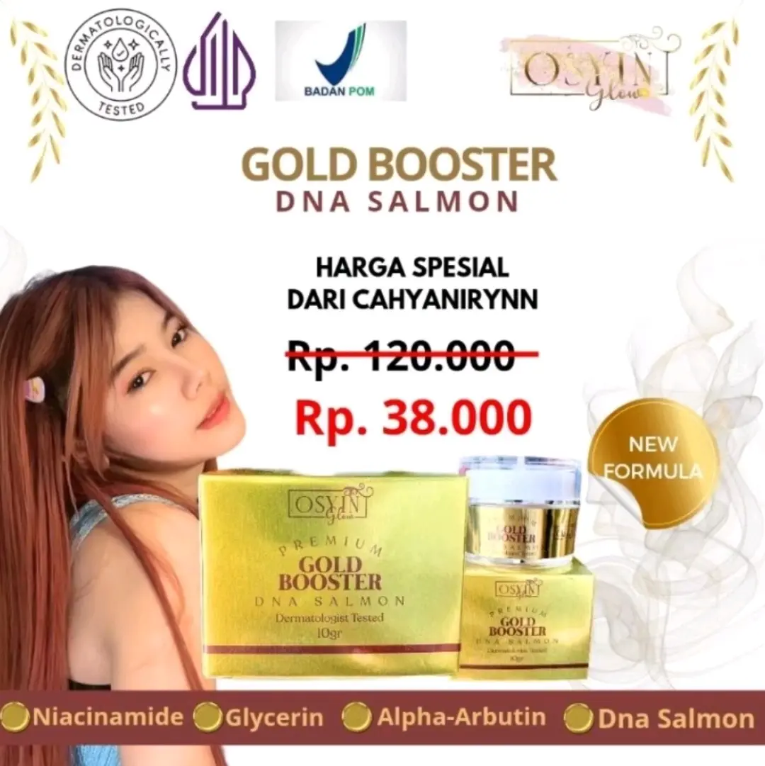 OSYIN GLOW PREMIUM GOLD BOOSTER DNA SALMON 10gr Original Pencerah Wajah