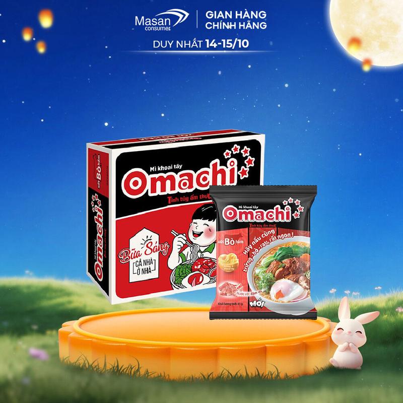 Thùng Mì dinh dưỡng khoai tây Omachi xốt Bò hầm 30gói x 80gr