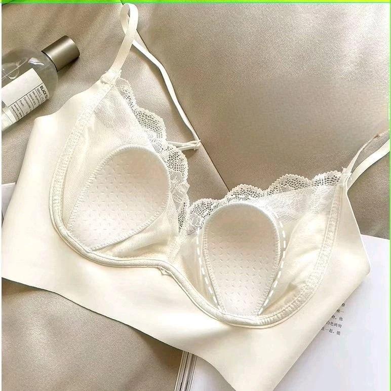 Áo Bra Nữ 2 dây đệm mỏng- Áo bra ôm ngực gợi cảm mẫu Bra đúc su viền ren mã 2828 mới 1