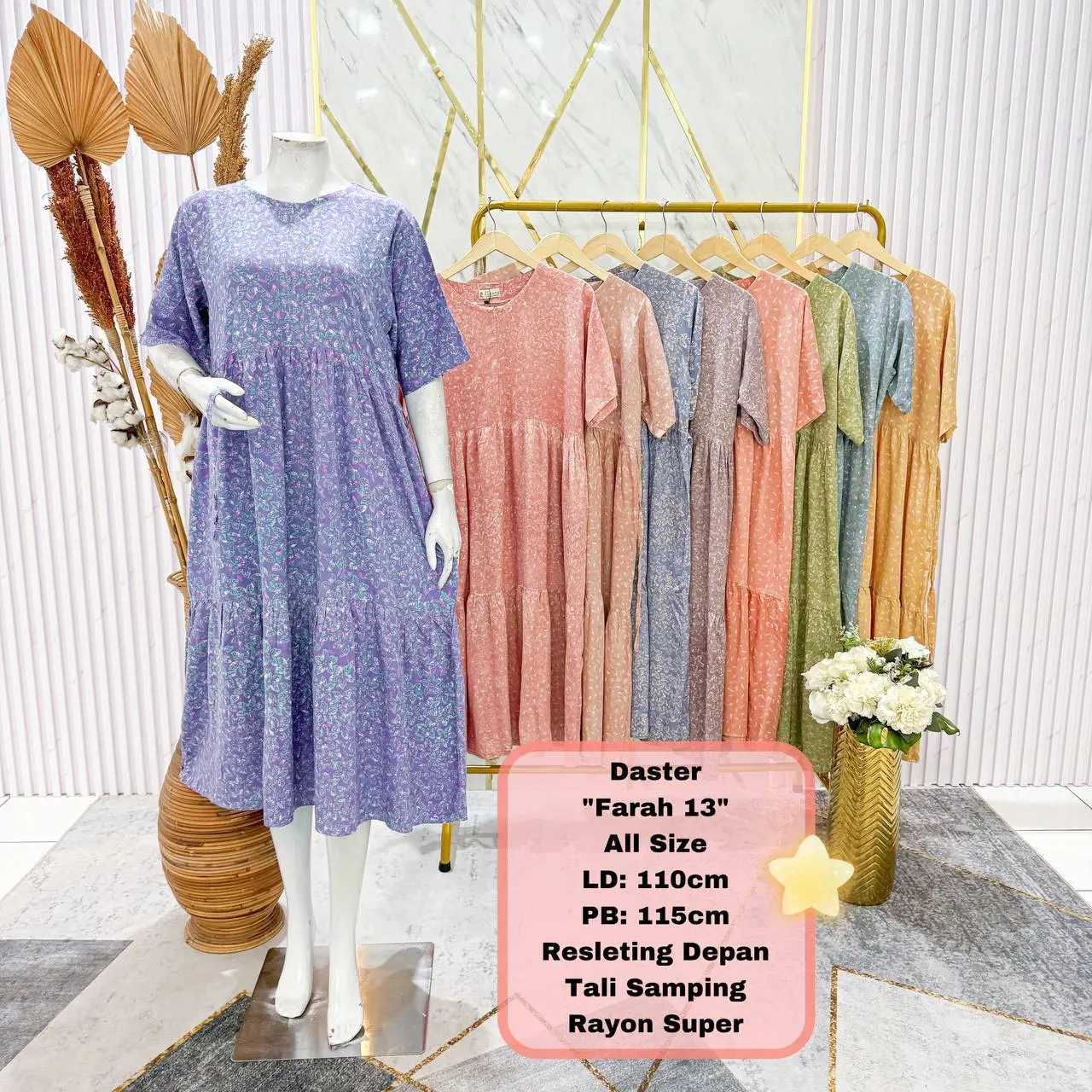 Alizta Daster Batik Rayon Busui Klok Susun Resleting Depan Pekalongan All size