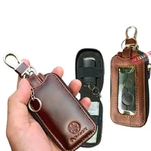 Dompet kunci remote motor keyless kulit asli transparan zipper dompet stnk