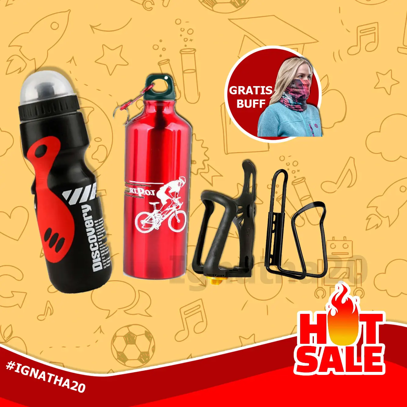 holder tempat minum sepeda botol minum holder sepaket kapasitas 650ml
