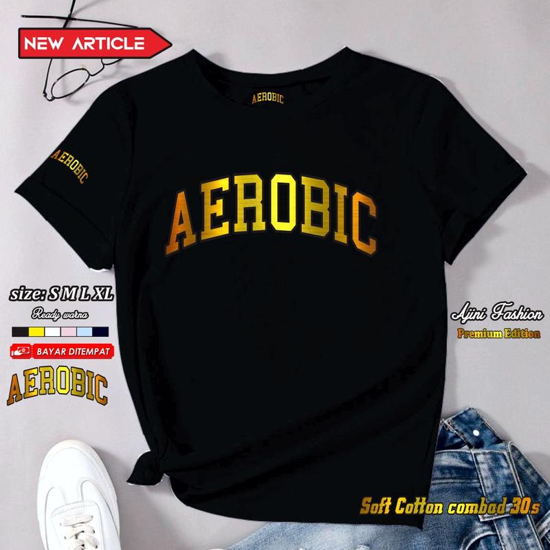 Product Introduction of kaos aerobik baju atasan olahraga wanita terbaru kaos olahraga wanita kaos senam zumba atasan olah raga kaos aerobic katun combad 30s gold series Sport 6