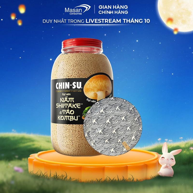 [DEAL KOL] Hạt nêm CHIN-SU Nấm Shiitake & Tảo Kombu Khuyến Mãi đĩa sứ - hũ x 450gr