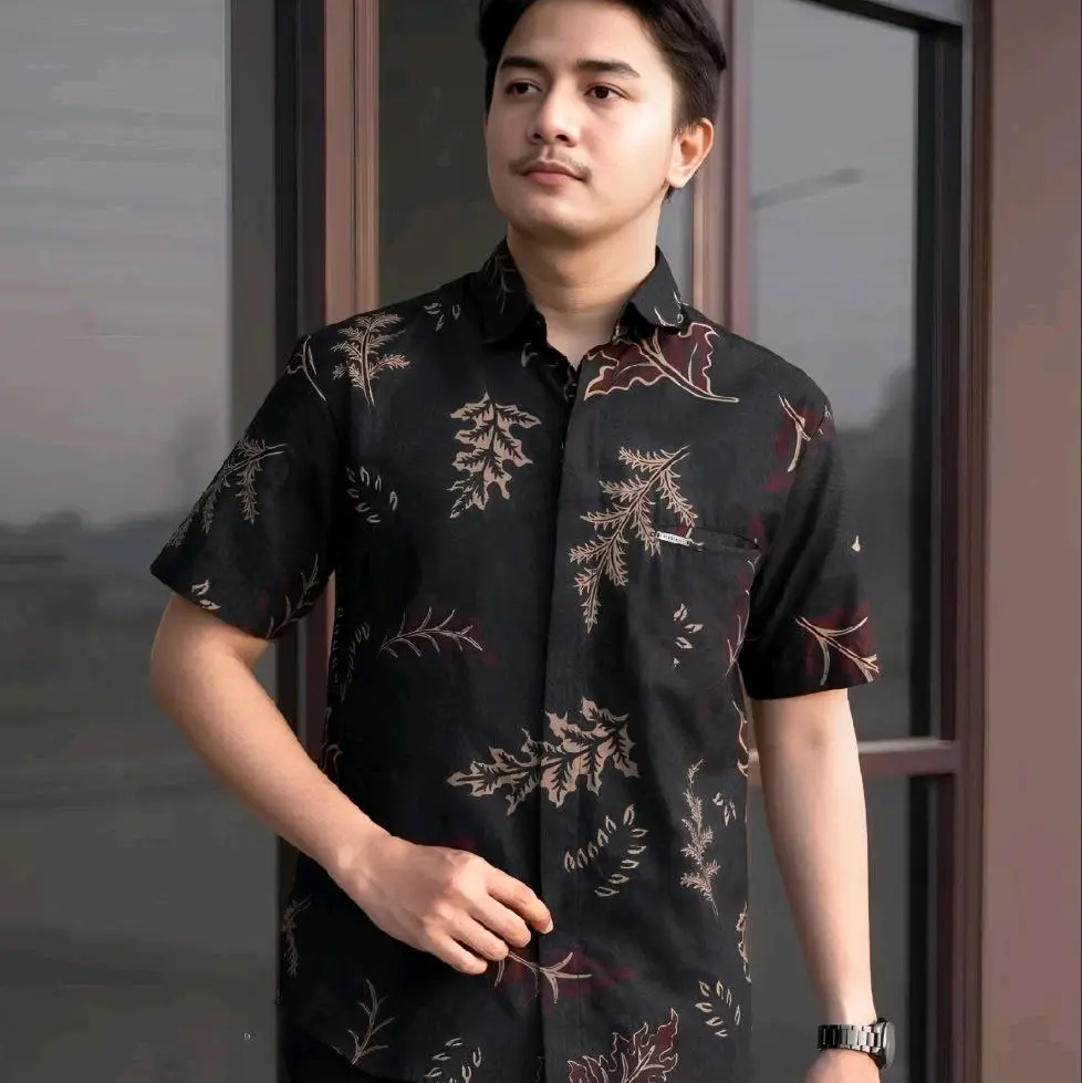REKOMENDASI baju batik pria lengan pendek hem motif new Kemeja Premium bahan katun