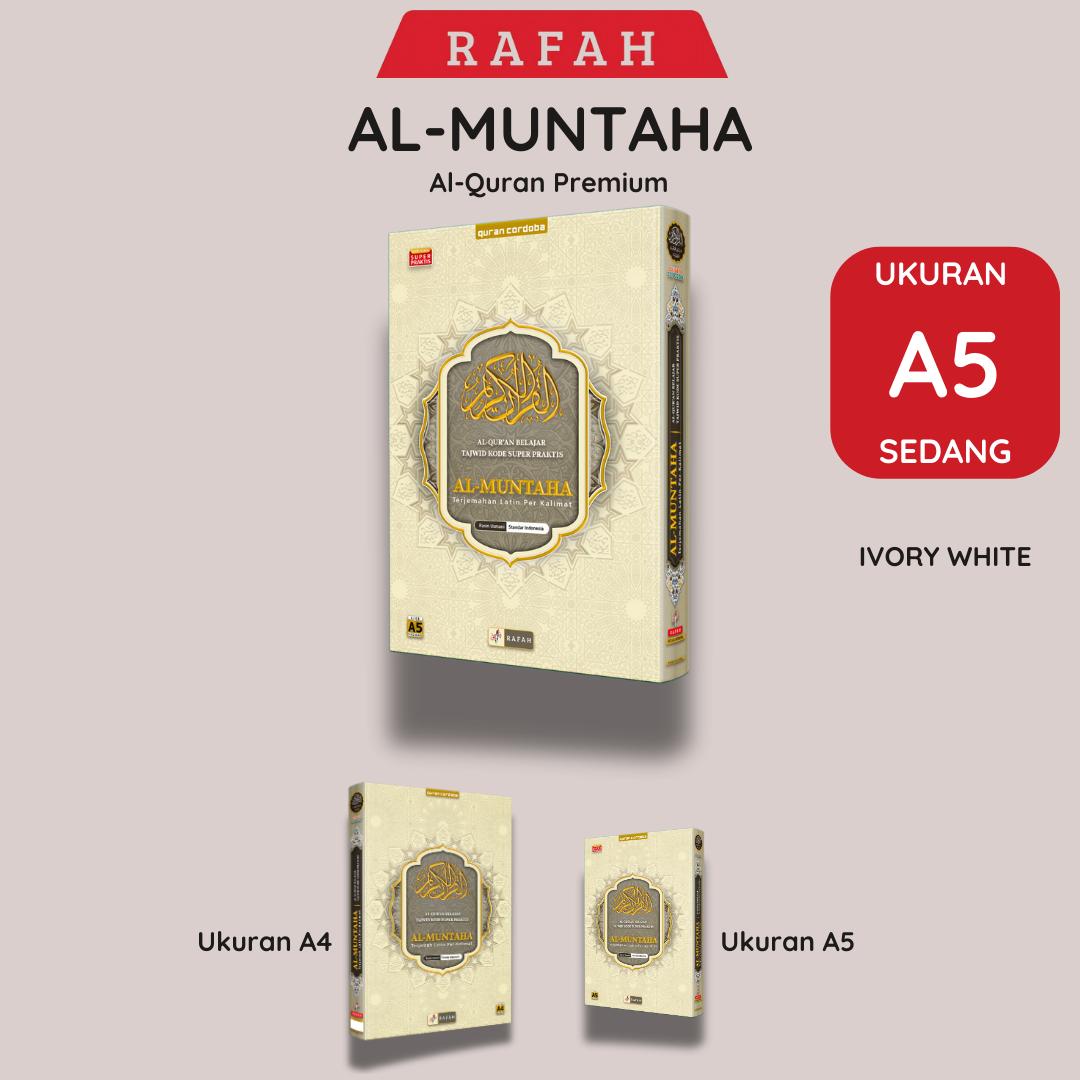 A5 Sedang Isi Penuh Warna Al-Muntaha Al-Qur'an Premium Terjemah Per Kalimat Hadits Pilihan Hardcover Elegan Bonus Tasbih Digital