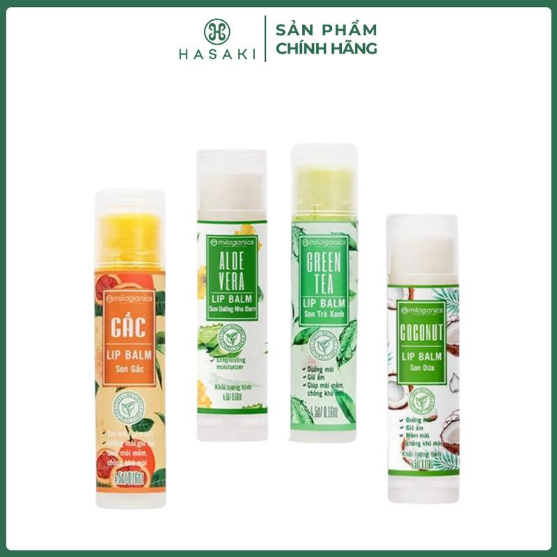 Son Dưỡng Milaganics Nha Đam Không Màu Giảm Thâm Môi 4.5g Aloe Vera Lip Balm | HASAKI BEAUTY