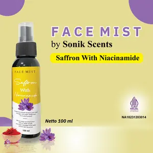 Face Mist Safron Sonik Scents Facemist saffron With Niacinamide 100ml spay - pelembab penyegar kulit  Mencerahkan Wajah Kusam Perawatan Pencerah Muka