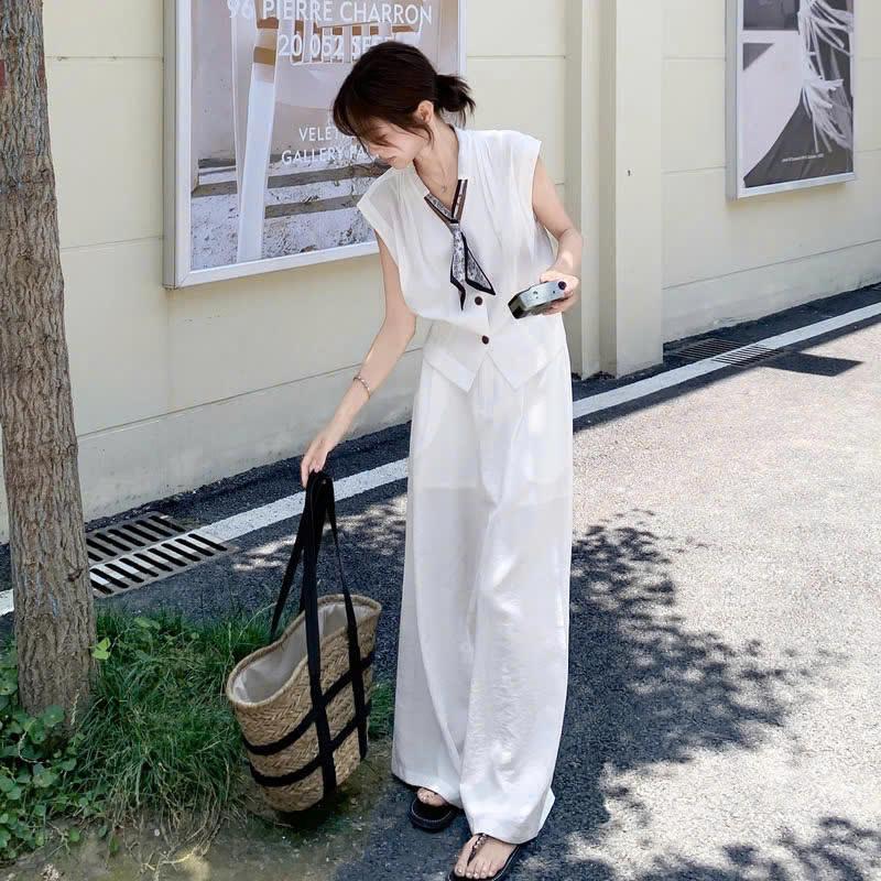 Set Áo Tay Hến Mix Quần Ống Rộng Đũi Mềm "GANA"Tặng Kèm Khăn Lụa Thời Trang…