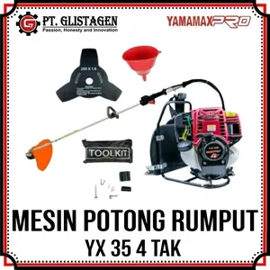 Yamamax Pro Mesin Potong Rumput Gendong Brusch Cutter 4 Tak Bensin YX 35 35.8cc 1.3hp Japan Technology Hemat Bahan Bakar Cocok untuk Lapangan Golf Kebun Taman
