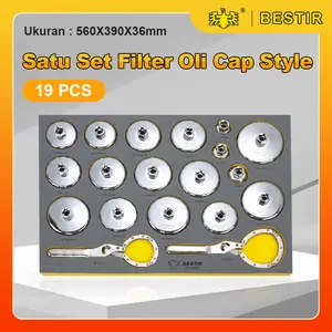 Bestir 19Pcs Hand Toolset Kit Set Kunci Pas Alat Multifungsi Perkakas Palu Tang Car Repair Obeng Cutter Tester Alat Tukang Perbaikan Service Bengkel Mobil Motor Kunci Pas Filter Oli Borgol