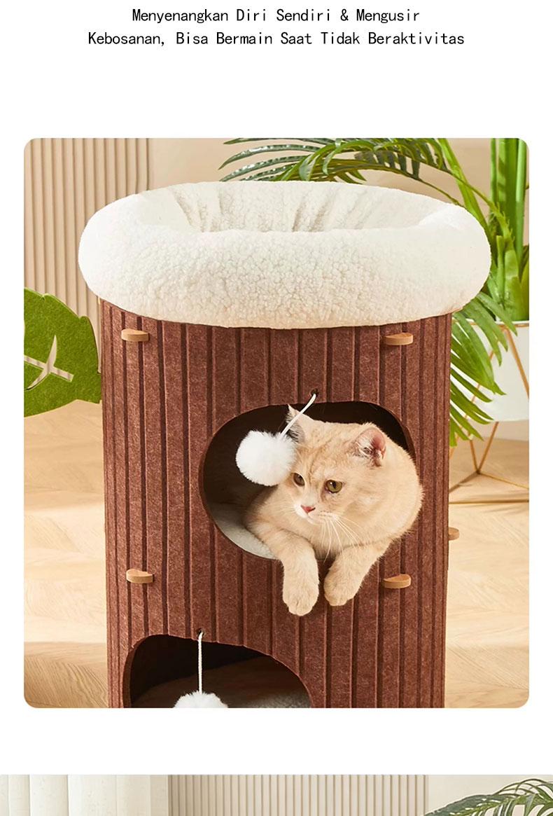【SA FurBuddy】Kombinasi pohon kucing dan tempat tidur kucing (alas tidak termasuk), lubang pohon kucing berlapis-lapis, juga dapat digunakan sebagai tiang garukan, cocok untuk rumah tangga dengan banyak kucing.