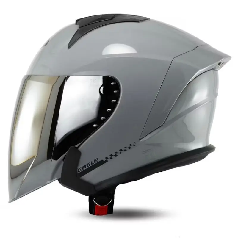 Helm R-Six EAGLE Paket Ganteng Kaca Silver - Original Motorcycle helm halfface, Ukuran M/L/XL half face keren helmsni 6
