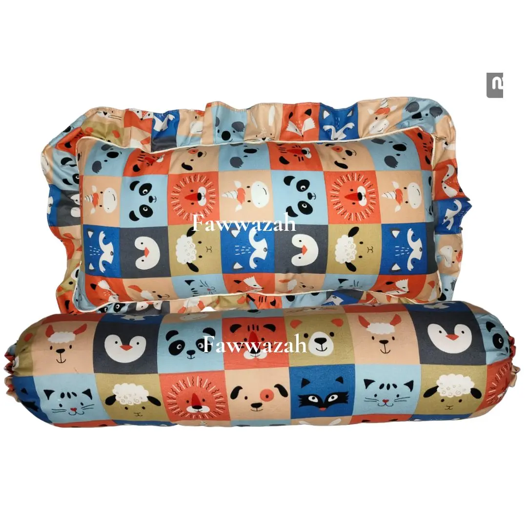 PAKET BUNDLE Guling Anak + Bantal Cinta Anak (IMUT) resleting rumbai list sekeliling