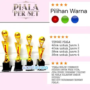 azzrilalvaro Piala Trophy 115 fg Bola Juara 1-4 Set Piala Juara Tinggi Berbeda-beda