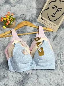 Bra Menyusui Kancing depan tanpa kawat Katun Nursing Bra Wanita