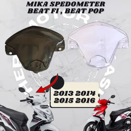 Mika kaca speedometer Beat FI K25 Tahun 2013 2014 2015 2016 Varian PUTIH Bening dan HITAM Smoke