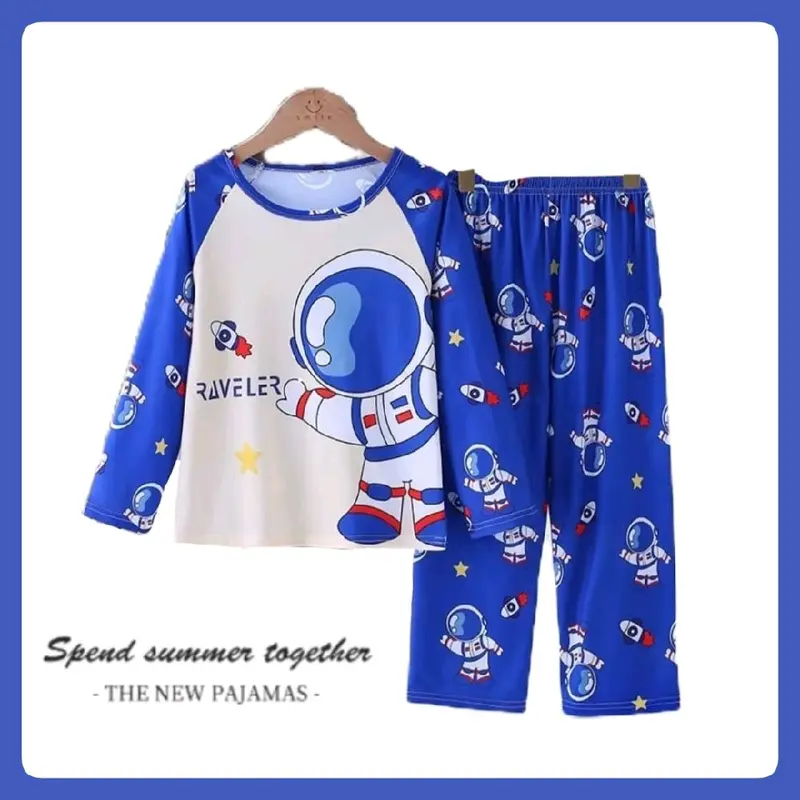 (4-13T) Baju tidur anak cowok lengan panjang celana panjang piyama anak cowok 7